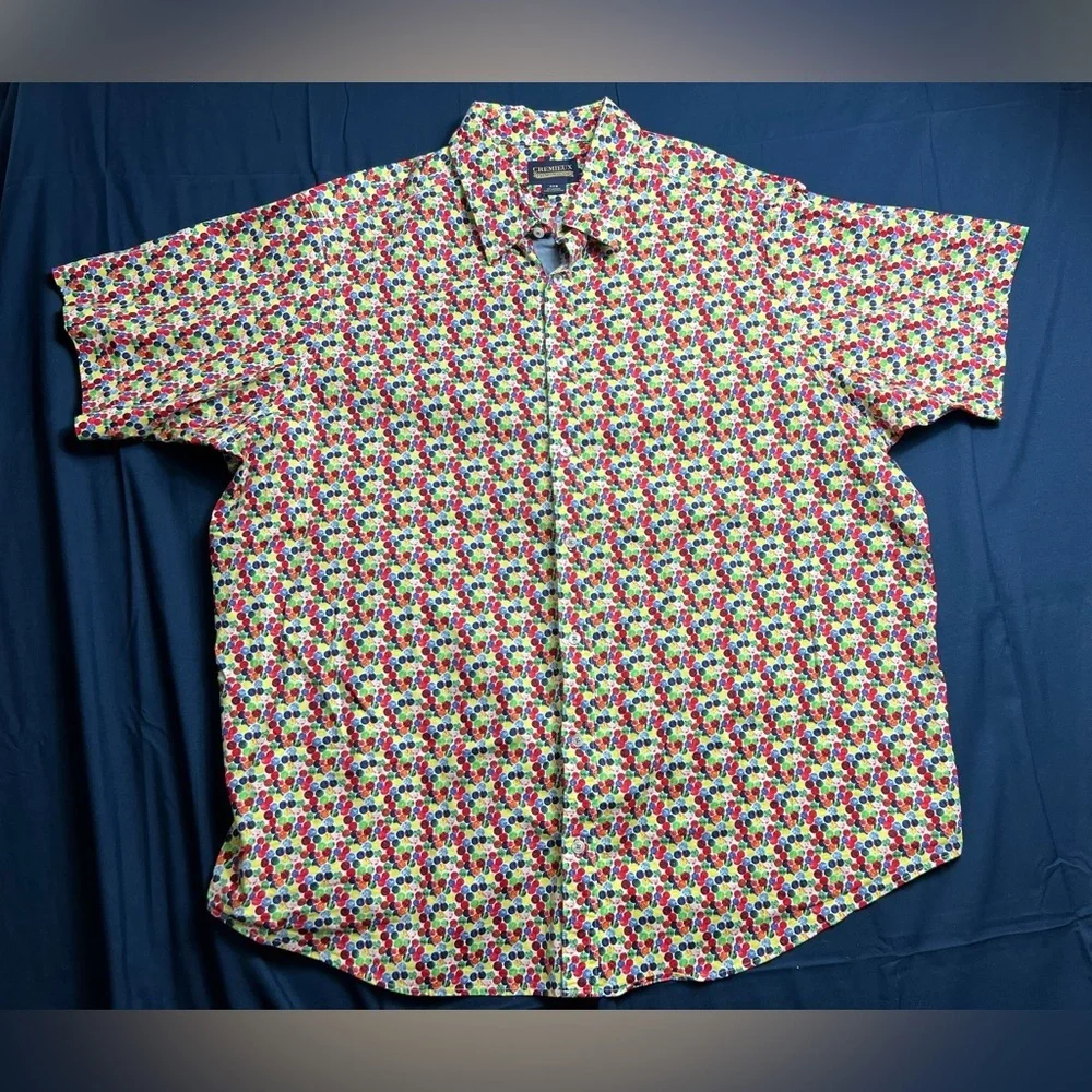 Cremieux Men’s 2XB Cotton Button Up Shirt Short Sleeve Colorful Lightweight - Picture 2 of 12